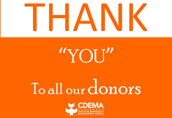 CDEMA Acknowledges Generous Support from Donors/Partners