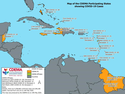 CDEMA Situation Report #10 - COVID-19 Outbreak in CDEMA Participating States - as of 8:00pm on May 14th, 2020