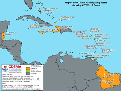 CDEMA Situation Report #14 - COVID-19 Outbreak in CDEMA Participating States - as of 8:00pm on June 11th, 2020