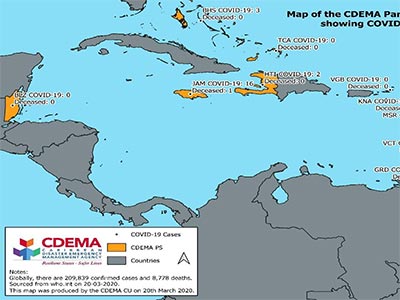 CDEMA Situation Report #2 - COVID-19 Outbreak in CDEMA Participating States - as of 11:00pm on March 20th, 2020