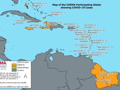 CDEMA Situation Report #6 - COVID-19 Outbreak in CDEMA Participating States - as of 8:00pm on April 16th, 2020