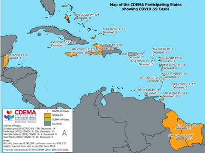 CDEMA Situation Report #16 - COVID-19 Outbreak in CDEMA Participating States - as of 8:00pm on June 25th, 2020