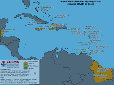 CDEMA Situation Report #18 - COVID-19 Outbreak in CDEMA Participating States - as of 8:00pm on July 16th, 2020