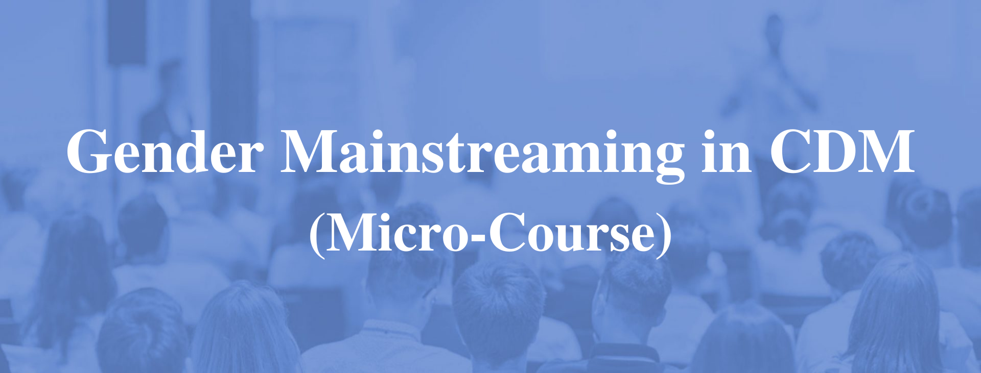 Gender Mainstreaming in CDM  (Micro-course)